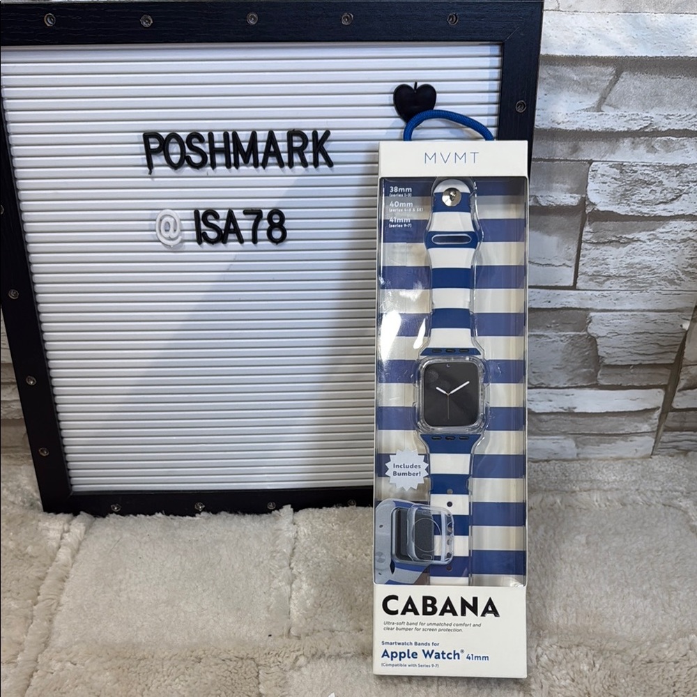 MVMT Cabana Blue and White Watch Band 41mm